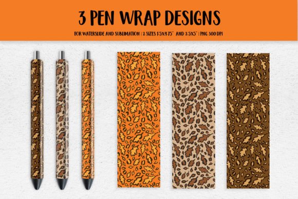 Download Fall Oak Leaves Leopard Pen Wrap - Pen Collection