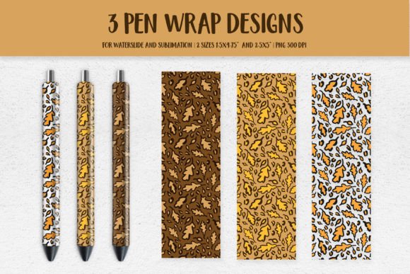 Download Autumn Leopard Pen Wrap. Oak Leaves Pen - Pen Collection