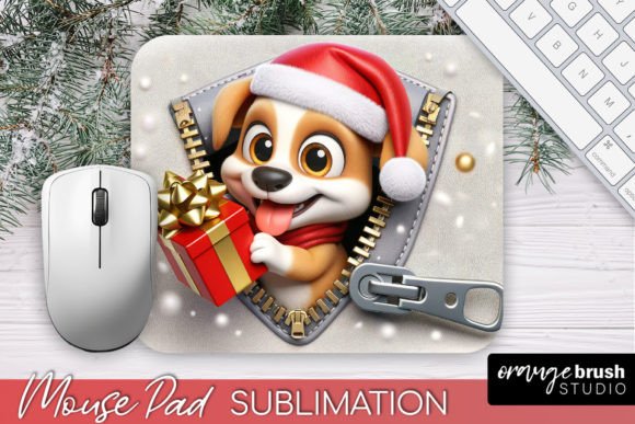Download 3d Dog Christmas Mouse Pad Sublimation - Christmas mouse pad Collection