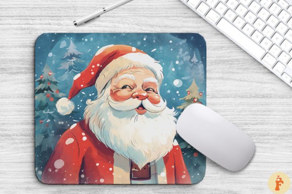 Download Watercolor Santa Christmas Mouse Pad - Christmas mouse pad Collection