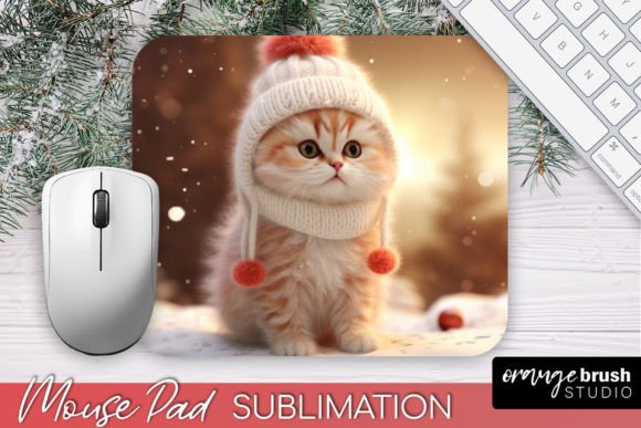 Download Christmas Mouse Pad Sublimation Cute Cat - Christmas mouse pad Collection