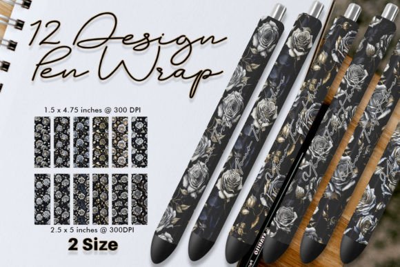 Download Roses Pen Wrap Bundle | Flower Pen Wrap - Pen Collection