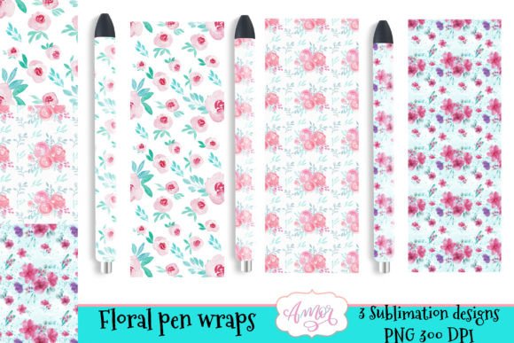 Download Floral Pen Wraps PNG for Sublimation - Pen Collection