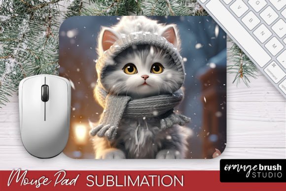 Download Christmas Mouse Pad Sublimation Cat PNG - Christmas mouse pad Collection