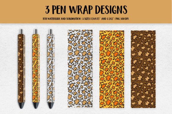 Download Autumn Maple Leaves Leopard Pen Wrap PNG - Pen Collection