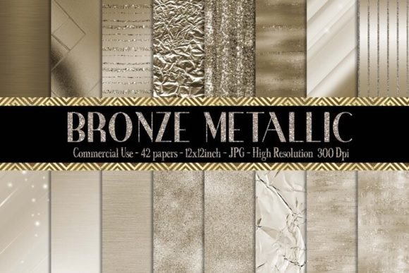 Download Bronze Metallic Foil Digital Papers - Bronze metal Collection