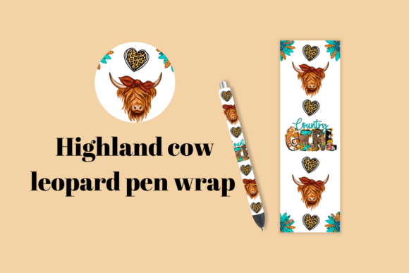 Download Highland Cow Leopard Pen Wrap - Pen Collection