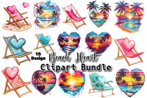 Download Beach Heart Clipart PNG Bundle - Heart clipart Collection
