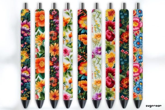 Download Embroidery Flowers Pen Wraps Sublimation - Pen Collection