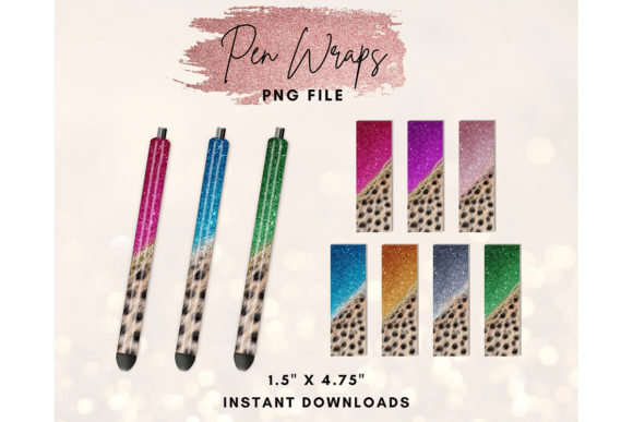 Download Leopard Pen Wraps Sublimation Glitter - Pen Collection